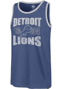 47 Detroit Lions Mens Blue Upload Franklin Short Sleeve Tank Top