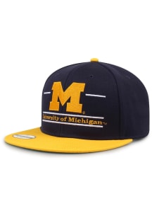 Michigan Wolverines Navy Blue 2T Split Bar Wool Mens Snapback Hat