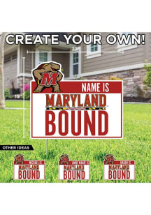 Maryland Terrapins Personalized School Bound Yard Sign - White