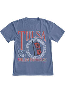 Blue 84 Tulsa Golden Hurricane Blue Overdyed First Dibs Short Sleeve T Shirt