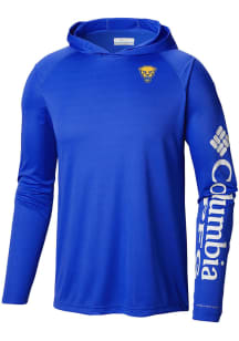 Columbia Pitt Panthers Mens Blue Heat Seal Terminal Tackle Hood