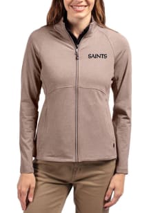 Cutter and Buck New Orleans Saints Womens Oatmeal Mono Adapt Eco Knit Light Weight Jacket