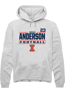 Jordan Anderson Illinois Fighting Illini Mens White Football NIL Stacked Box Player Hood