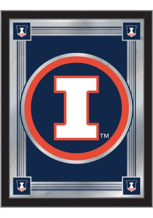 Illinois Fighting Illini Logo Hanging Back Bar Mirror