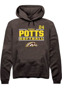 Hannah Potts Western Michigan Broncos Mens Brown NIL Stacked Box Player Hood