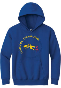 Summit Sportswear Drexel Dragons Youth Blue Circle Long Sleeve Hoodie