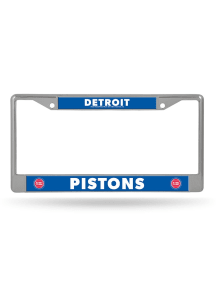 Detroit Pistons Decal Chrome License Plate Frame - Silver