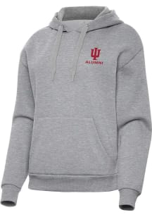 Antigua Indiana Hoosiers Womens Grey Heather Alumni Victory Hooded Sweatshirt