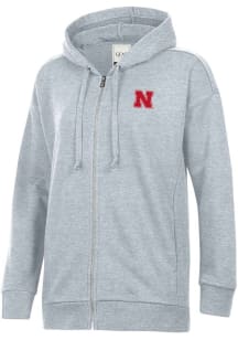 Under Armour Nebraska Cornhuskers Womens Grey Embroidered Long Sleeve Full Zip Jacket