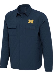 Antigua Michigan Wolverines Mens Navy Blue Persistent Medium Weight Jacket