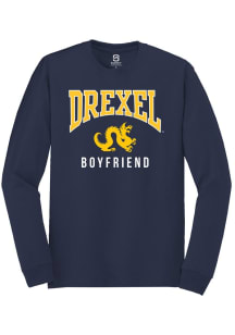 Summit Sportswear Drexel Dragons Navy Blue Boyfriend Long Sleeve T Shirt