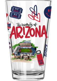 Arizona Wildcats 16oz Pint Glass - Navy Blue