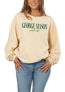 George Mason University Womens Natural Corded Crew Sweatshirt