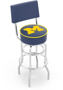 Michigan Wolverines Double-Ring Swivel with Back Pub Stool - Black