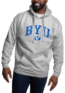 League BYU Cougars Mens Grey Arch Mascot Long Sleeve Hoodie