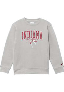 Indiana Hoosiers Girls Grey Team Script Long Sleeve Sweatshirt