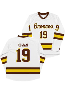 Campus Ink Bobby Cowan Western Michigan Broncos Mens White NIL Hockey Jersey