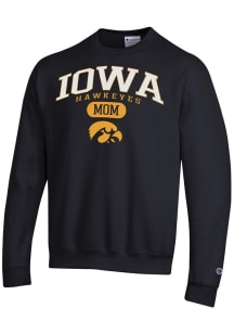 Champion Iowa Hawkeyes Mens Black Pill Box Mom Powerblend Long Sleeve Crew Sweatshirt
