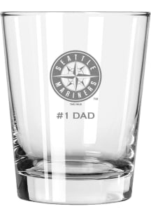 Seattle Mariners Dad 15oz Rock Glass - White