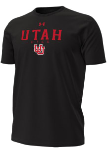 Under Armour Utah Utes Black Flat Mascot Short Sleeve T Shirt