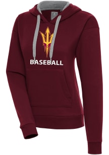 Antigua Arizona State Sun Devils Womens Maroon Baseball Victory Hooded Sweatshirt