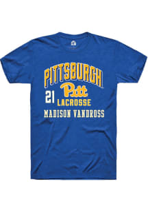 Madison Vandross Pitt Panthers Blue NIL Arch Logo Short Sleeve Player T Shirt