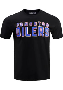 Pro Standard Edmonton Oilers Black Classic Chenille Short Sleeve T Shirt