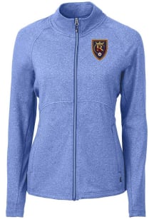Cutter and Buck Real Salt Lake Womens Blue Adapt Eco Knit Light Weight Jacket