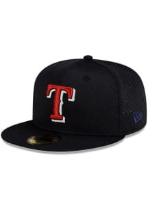 New Era Texas Rangers Mens Black Satin Lining 59FIFTY Fitted Hat