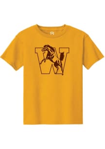 Summit Sportswear Western Michigan Broncos Youth Gold Vintage Bronco Short Sleeve T-Shirt