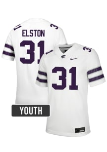 Monterrio Elston K-State Wildcats Youth White Nike NIL Name And Number Football Jersey