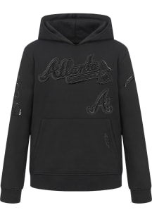 Pro Standard Atlanta Braves Boys Black Classic Triple Black Long Sleeve Hooded Sweatshirt