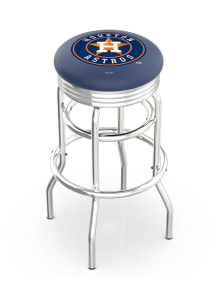 Houston Astros Double-Ring Swivel Chrome Pub Stool - Silver
