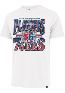 47 Philadelphia 76ers White 2026 Playoff Participant Franklin Short Sleeve Fashion T Shirt