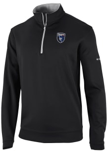 Columbia San Jose Earthquakes Mens Black Primary Heat Seal Omni Wick Wickhams Hills Long Sleeve Qt..