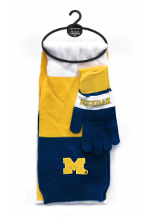 Michigan Wolverines Tricolor Glove Set Womens Scarf