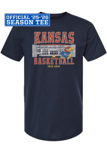 Summit Sportswear Kansas Jayhawks Navy Blue Basketball Official Tee Short Sleeve T Shirt