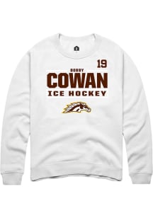 Bobby Cowan Western Michigan Broncos Mens White NIL Stacked Box Player Crew