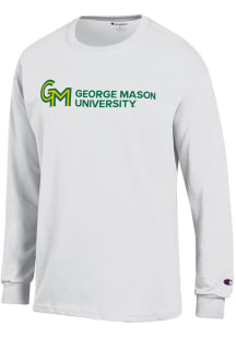 Champion George Mason University White Primary Logo Long Sleeve T Shirt
