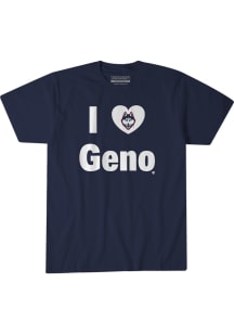 Geno Auriemma UConn Huskies Navy Blue I Heart Geno Short Sleeve Fashion Player T Shirt