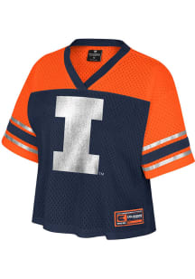 Illinois Fighting Illini Womens Colosseum All Day Fashion Football Jersey - Navy Blue