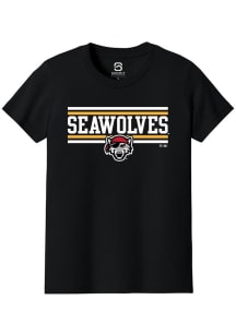 Summit Sportswear Erie SeaWolves Youth Black Double Bar Short Sleeve T-Shirt