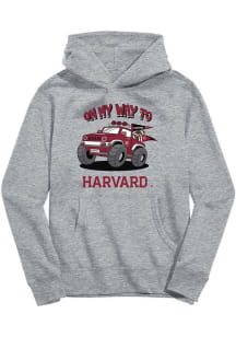 Vive La Fete Harvard Crimson Youth Grey On My Way Long Sleeve Hoodie