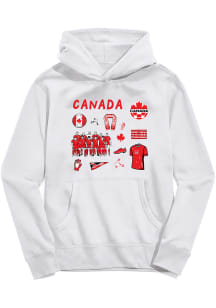 Vive La Fete Canada National Team Youth White Sam Long Sleeve Hoodie