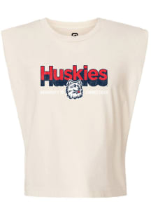 UConn Huskies Womens Cream Shadow Tank Top