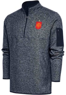 Antigua Spain National Team Mens Navy Blue Elevate Long Sleeve Qtr Zip Pullover