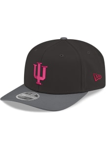 New Era Indiana Hoosiers Black Graphite Color Pop GCP 9SEVENTY Adjustable Hat - Black