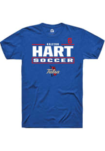 Kaleigh Hart  Tulsa Golden Hurricane Blue Rally NIL Stacked Box Short Sleeve T Shirt
