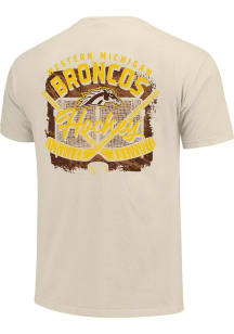 Western Michigan Broncos White Cross Stick Rink Texture Short Sleeve T Shirt