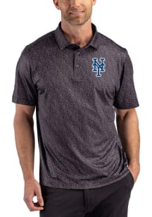 Cutter and Buck New York Mets Mens Black Team Fern Short Sleeve Polo